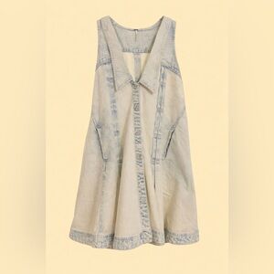 FP Light Wash Denim Button-Up Dress